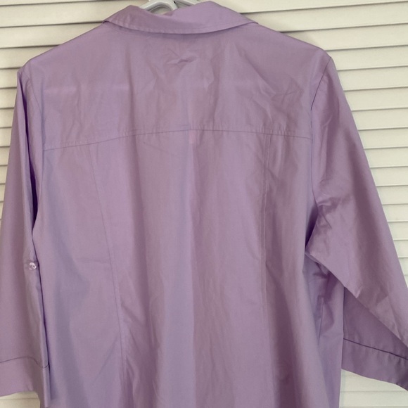 CJ Banks Button Front Blouse With Roll Tab Sleeves 1X - Picture 5 of 6